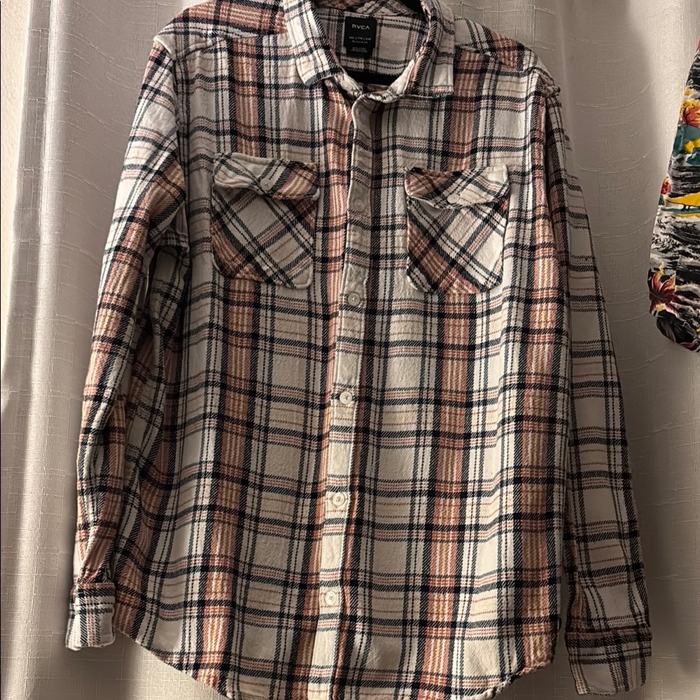 RVCA Avett Flannel plaid Button Down‎ Shirt - XXL